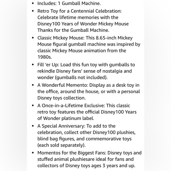 Disney Mickey Mouse Gumball Machine 100 Years of Wonder - Picture 13 of 13